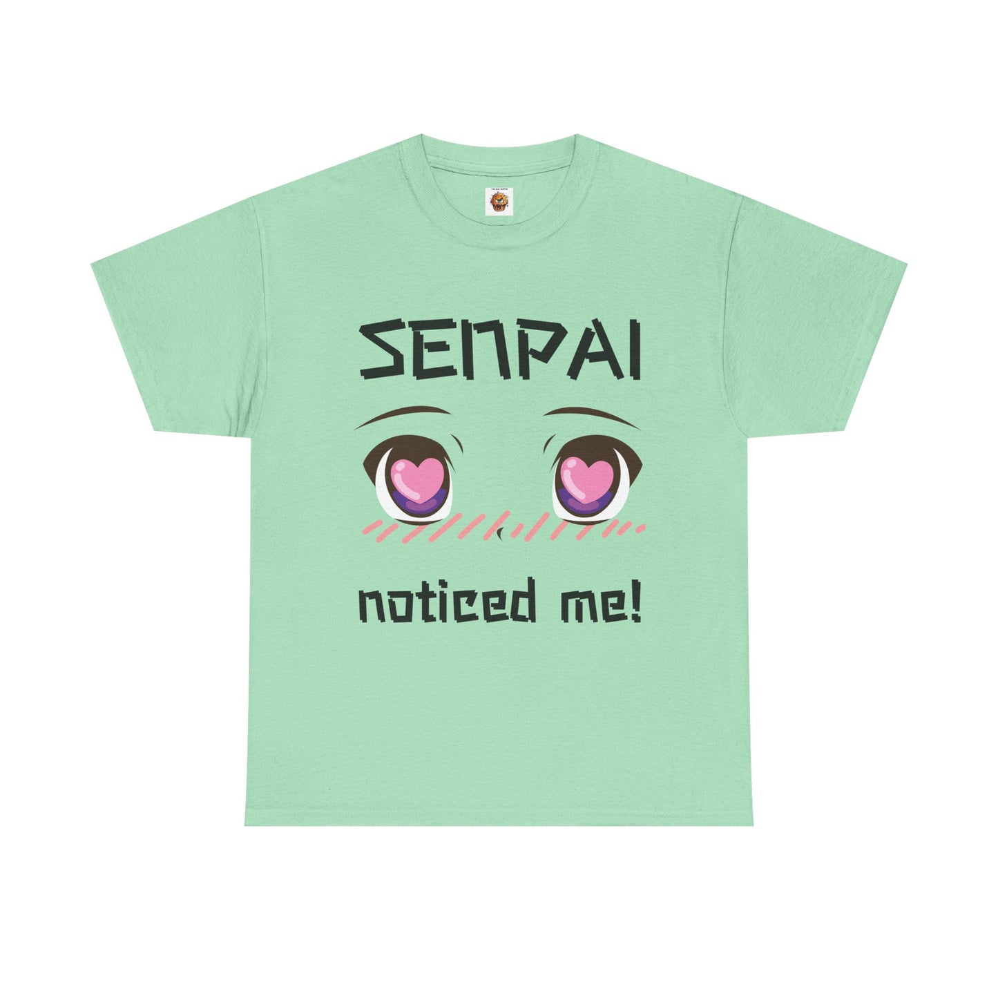 'Senpai Noticed Me' Blushing Chibi Girl Unisex Heavy Cotton Tee Shirt - Cute Anime T-Shirt for Fans, Kawaii, Geek, Nerd