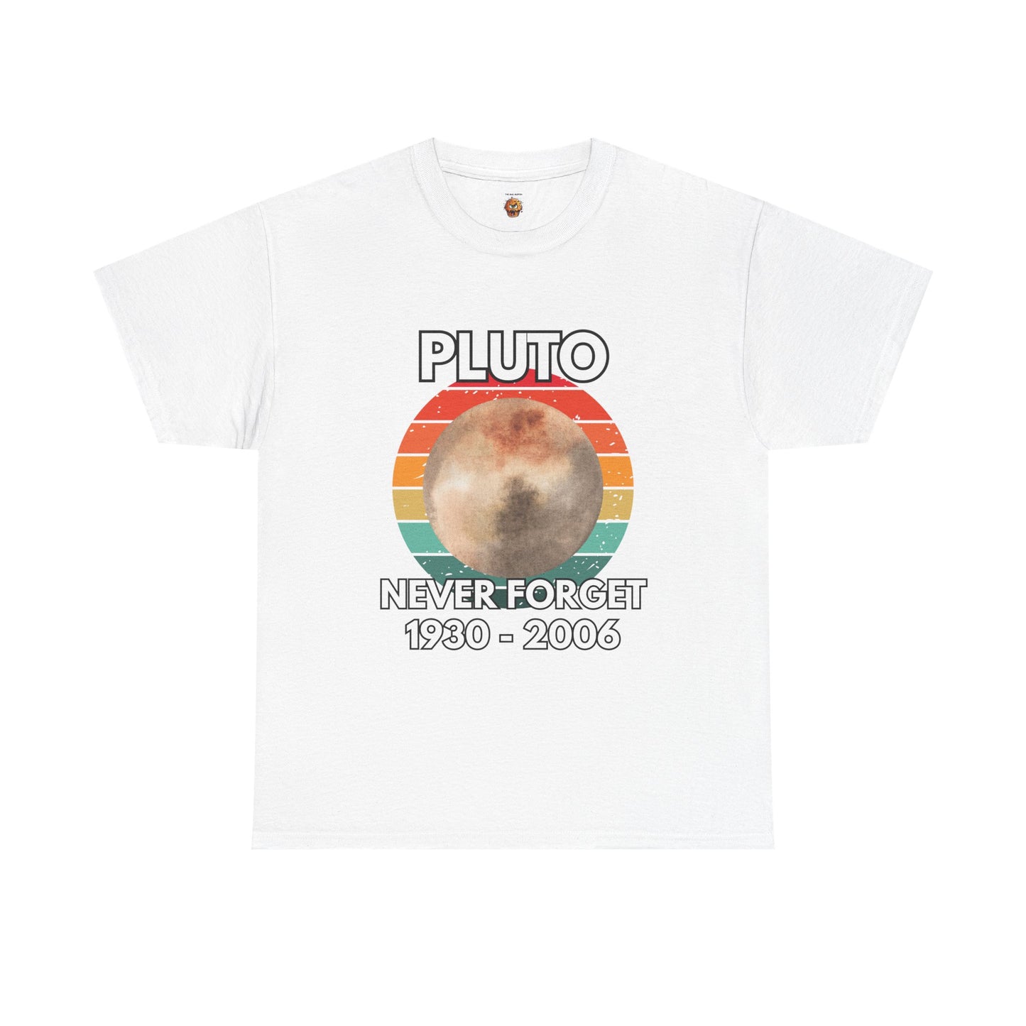Retro Pluto Tee Shirt - "Never Forget 1930-2006" - Unisex Heavy Cotton T-Shirt, Vintage, Geek, Nerd, Space, Science, Solar System