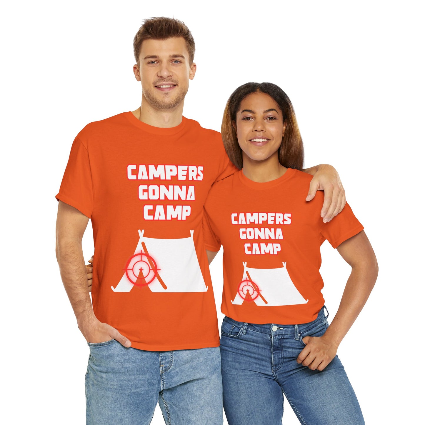 Campers Gonna Camp Unisex Heavy Cotton Tee Shirt T-Shirt - Perfect Gift for Gamers, Gaming, Video Game Lovers, Geek, Nerd