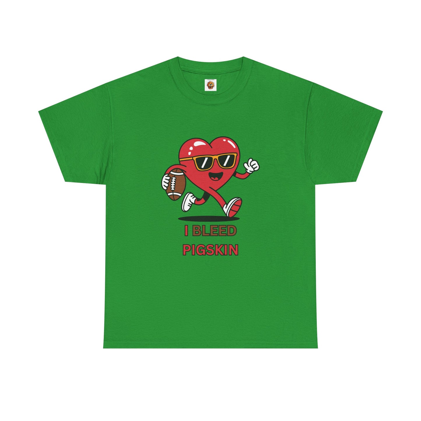 'I Bleed Pigskin' Stylish Football Heart Tee, Casual Wear, Sports Fan Gift, Unisex T-Shirt, Perfect for Game Day, Teen Apparel, Gift for Him/Her