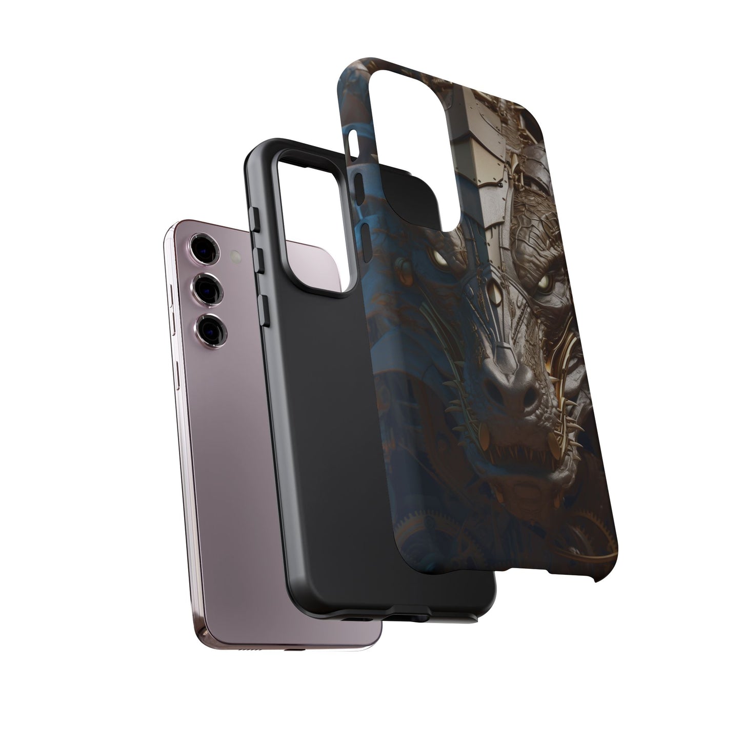 Hyper Realistic 3D Design Clockwork Dragon Phone Case - For Fantasy Lovers, D&D, RPG, TTRPG, Geek, Nerd