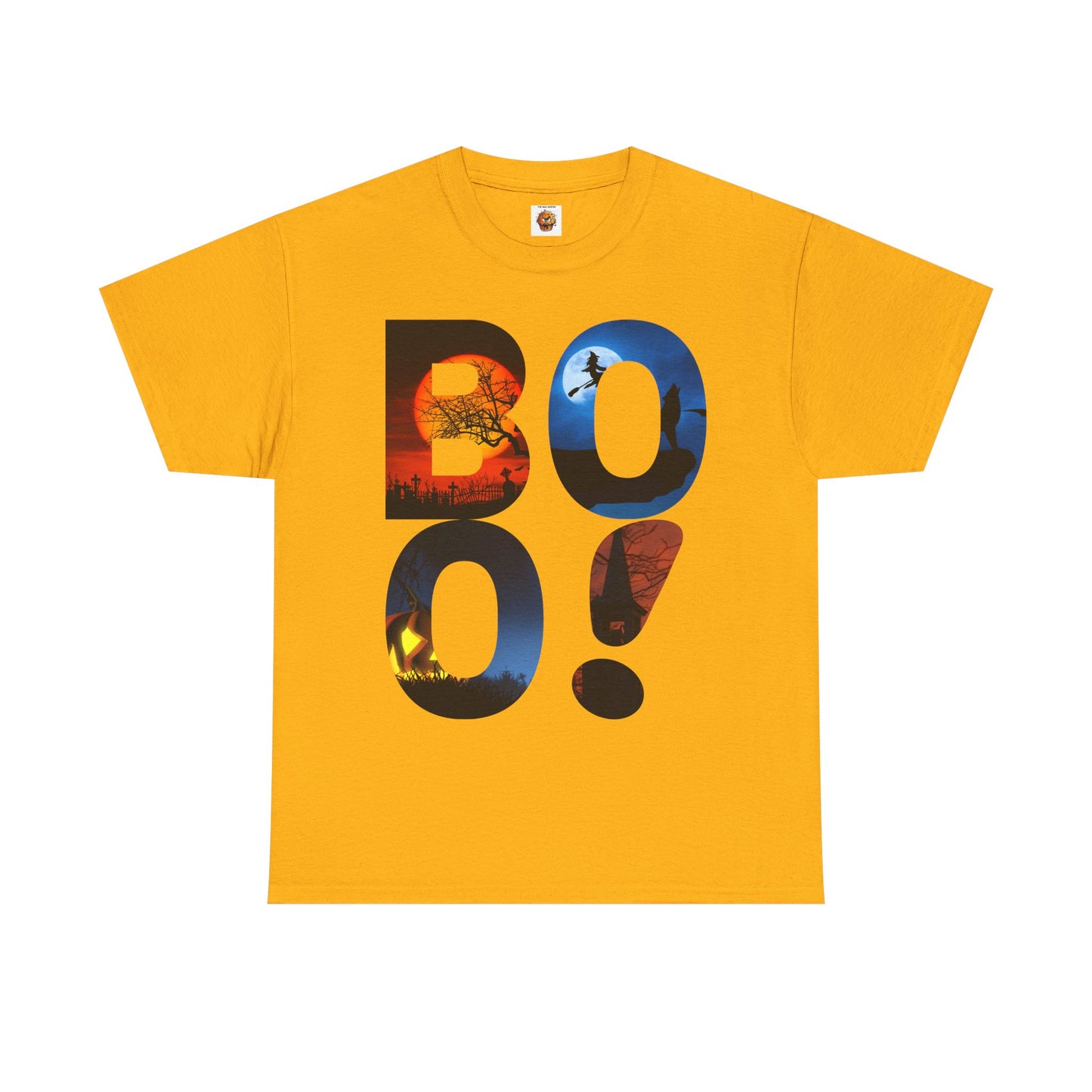 Cute Funny Halloween Boo! Unisex Heavy Cotton Tee Shirt T-Shirt - For Horror Lovers, Scary, Geek, Nerd