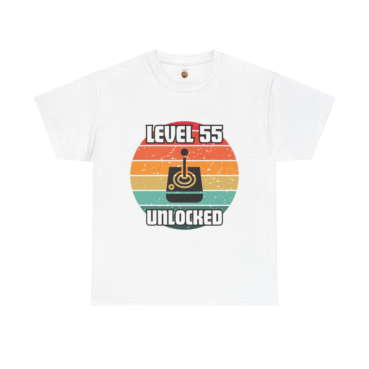 Gaming Level 55 Unlocked Tee - Unisex Heavy Cotton T-Shirt, Video Game, Gamer, Happy Birthday Shirt, Geek, Nerd, Retro