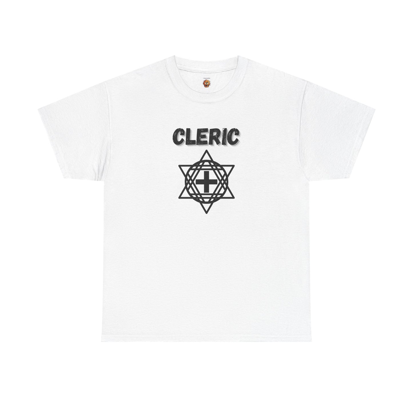 Cleric Icon Symbol Dungeons and Dragons DND Heavy Cotton Tee Shirt T-Shirt - RPG, TTRPG, Roleplaying, Geek, Nerd