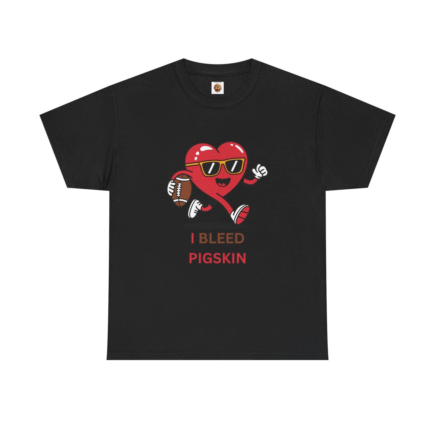 'I Bleed Pigskin' Stylish Football Heart Tee, Casual Wear, Sports Fan Gift, Unisex T-Shirt, Perfect for Game Day, Teen Apparel, Gift for Him/Her