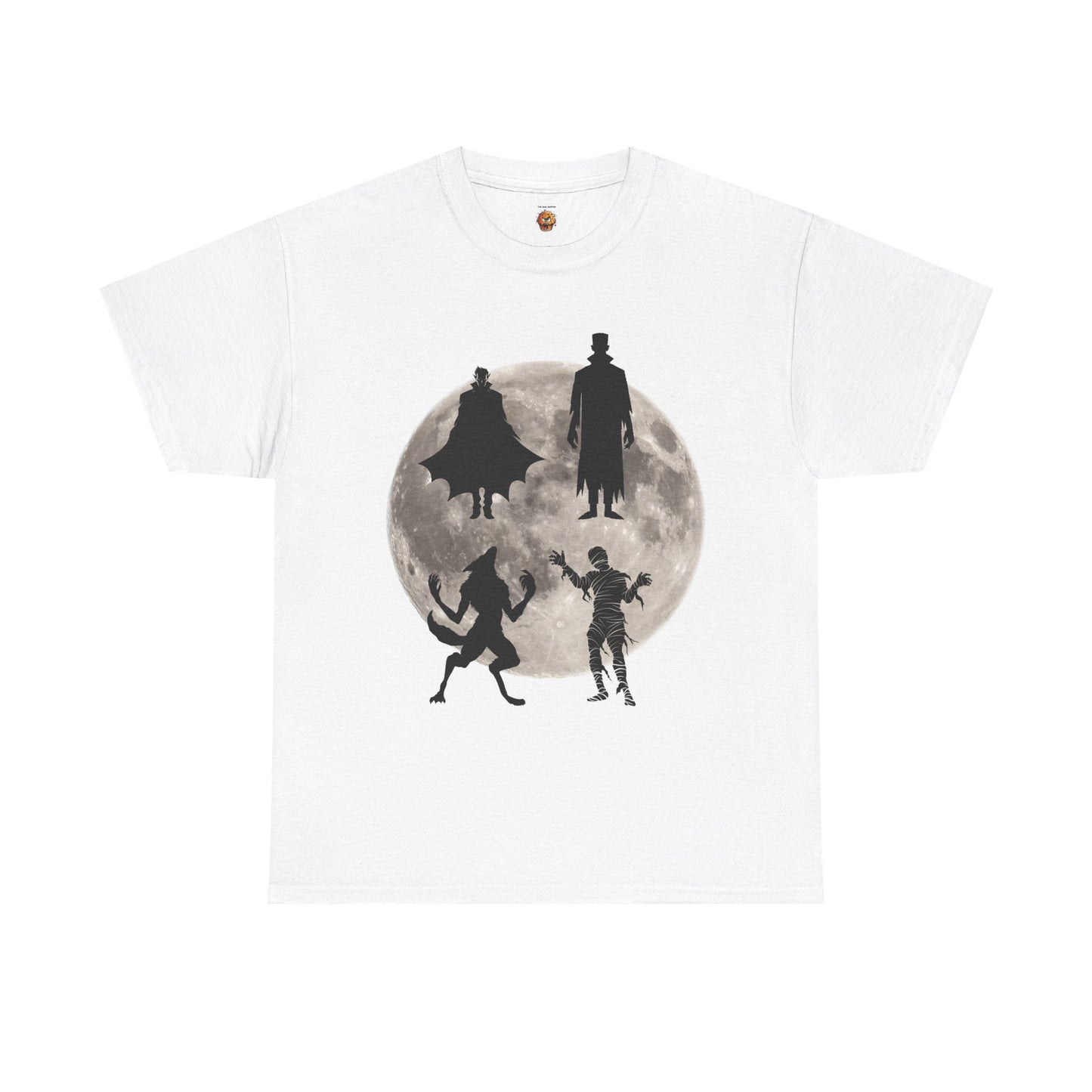 Halloween Silhouette Unisex Heavy Cotton Tee Shirt T-Shirt - Classic Movie Monsters, Horror, Scary, Retro, Vintage, Geek, Nerd