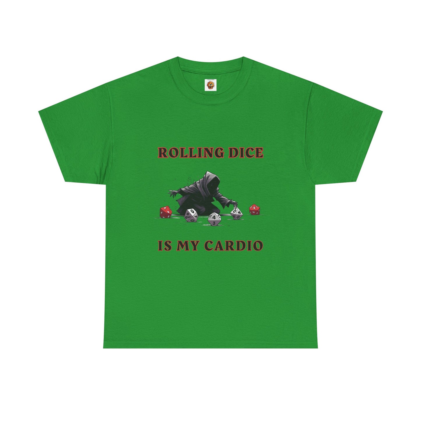 Rolling Dice Is My Cardio Unisex Heavy Cotton Tee Shirt - RPG, TTRPG, Roleplaying Game, Geek, Nerd, D20
