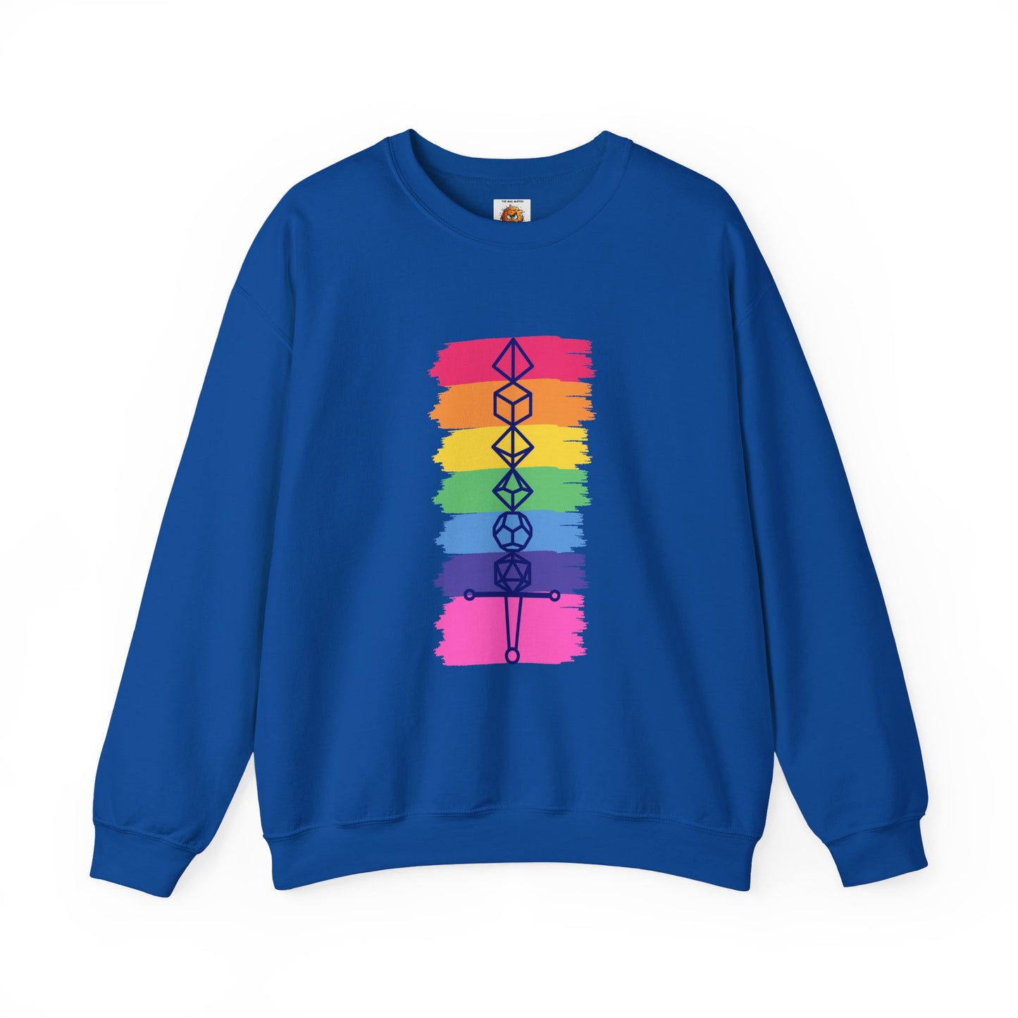 Safe Space Pride Month Rainbow Sword Dungeons and Dragons DND Unisex Heavy Blend Sweatshirt T-Shirt - RPG, TTRPG, Roleplaying, Geek, Nerd