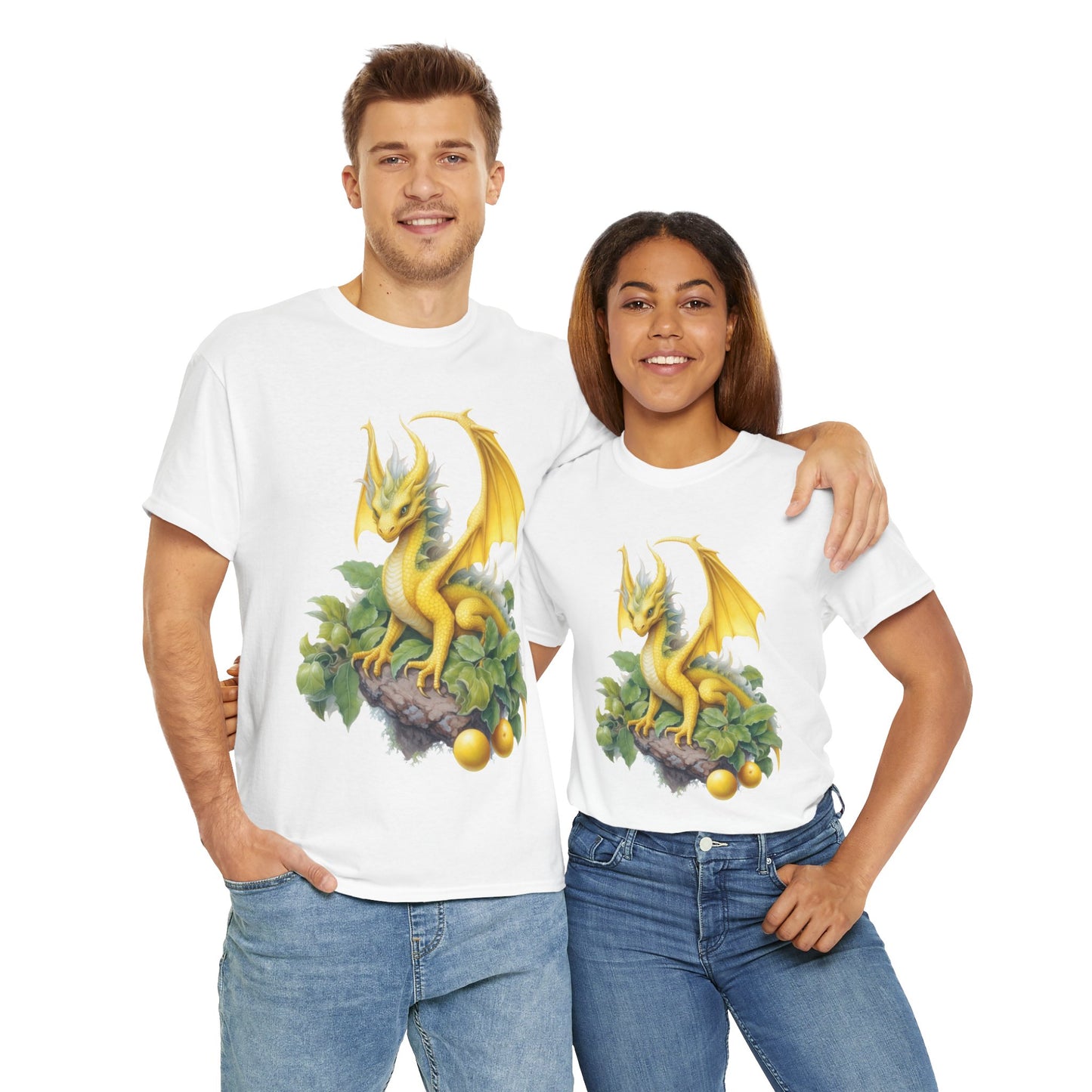 Vintage Lemon Dragon T-Shirt, Unisex Heavy Cotton Tee, Fantasy Apparel, Gift for Nerds, Dragon Lovers, Casual Wear, Fruit Of The Spirit, RPG, Geek, Nerd