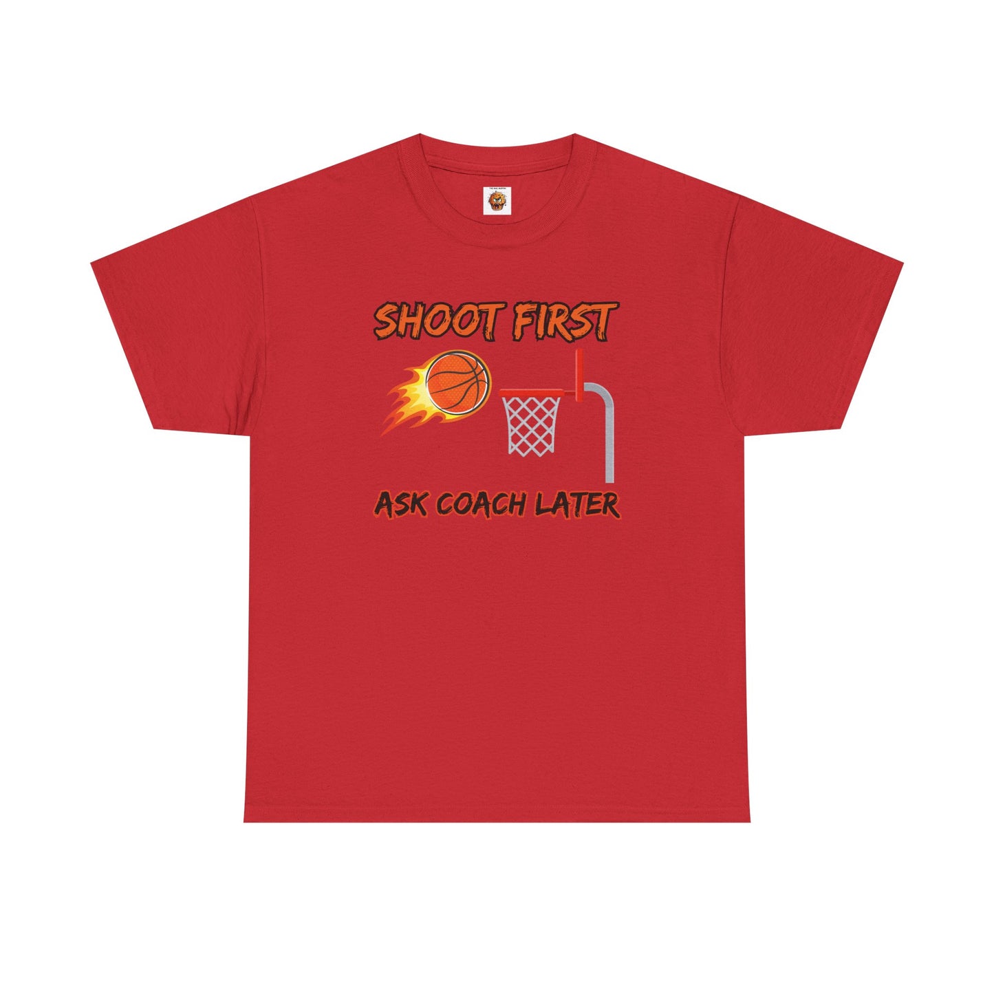 'Shoot First Ask Coach Later' Shirt Basketball Motivational T-Shirt - Unisex Athletic Tee,, Sportswear, Gift for Players