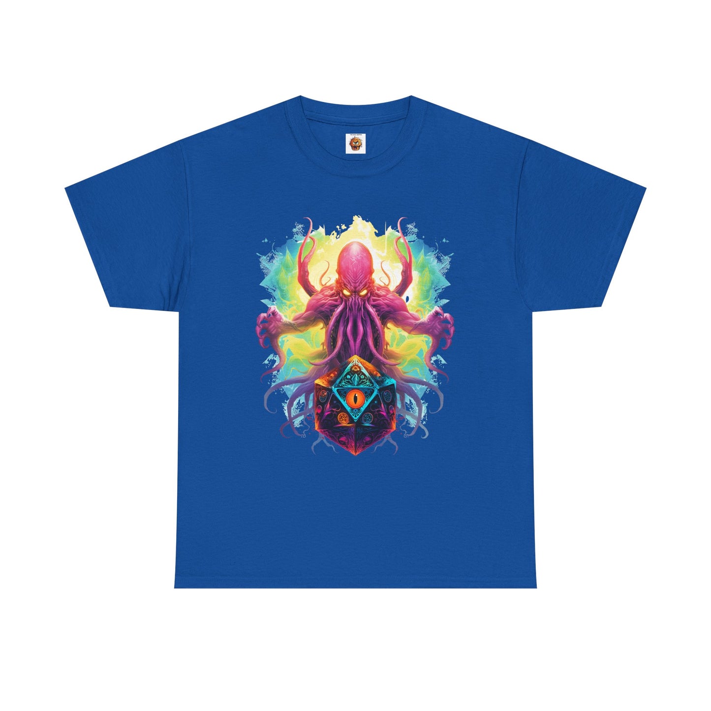 Cosmic Kraken Ancient God Cthulhu Unisex Heavy Cotton Tee Shirt T-Shirt - Vibrant Octopus Design, DND, RPG, TTRPG, Roleplaying, Scary, Horror, Geek, Nerd