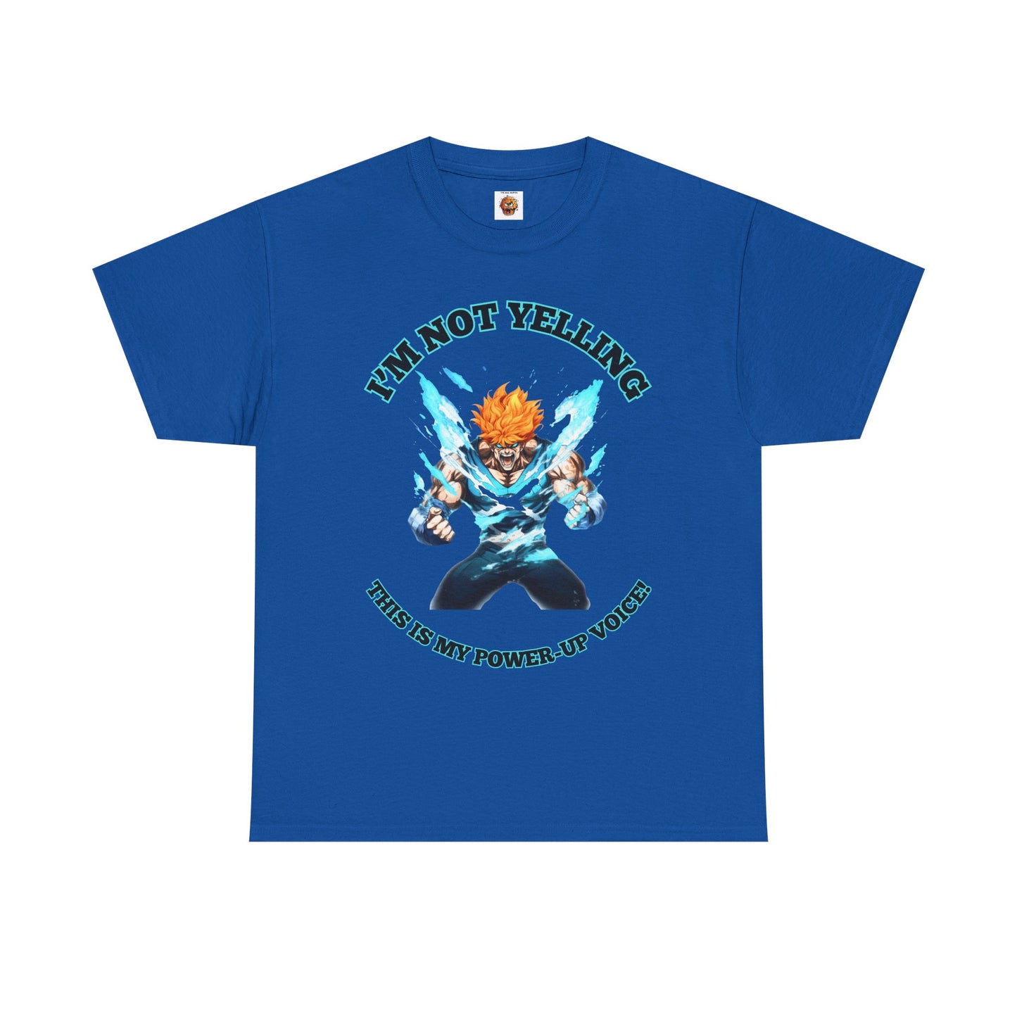Shonen Anime Power-Up Voice Graphic Tee Shirt - Unisex Heavy Cotton T-Shirt, Weeb, Otaku, Geek, Nerd