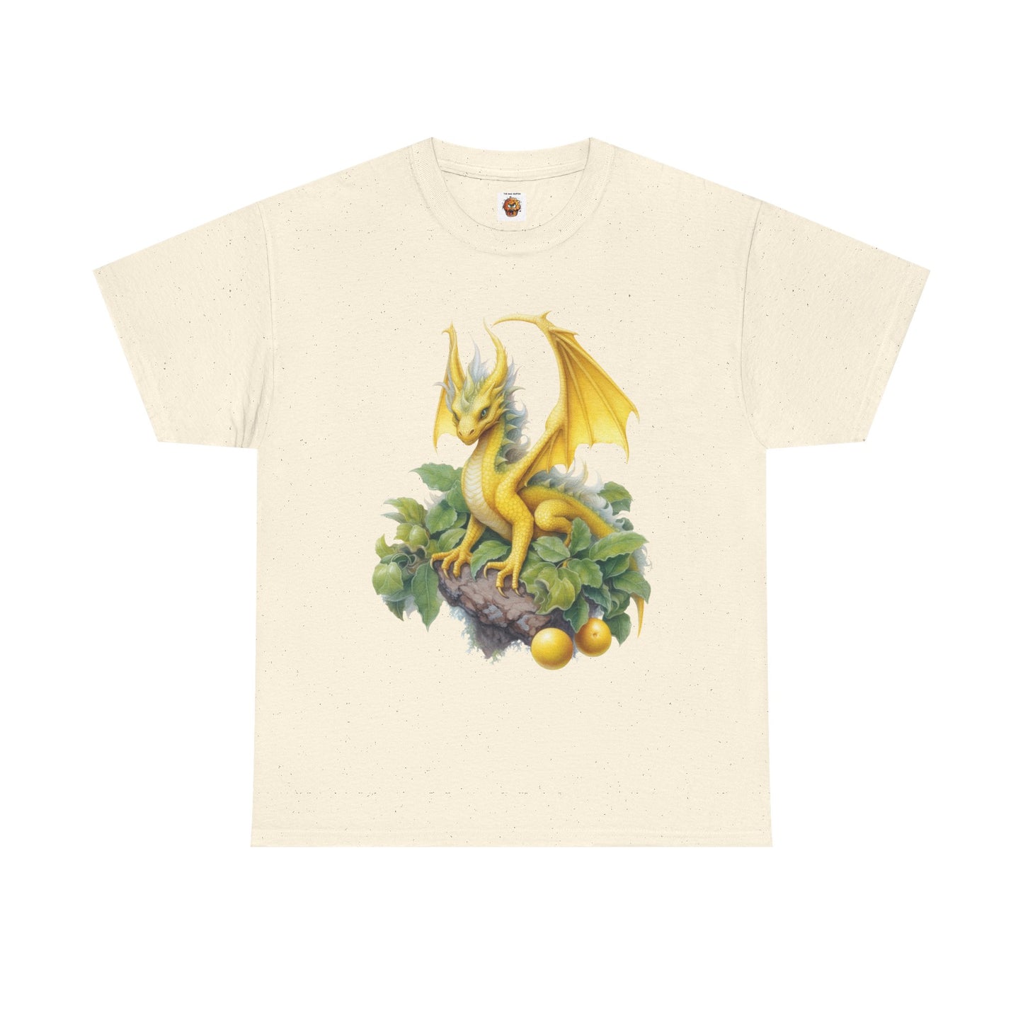 Vintage Lemon Dragon T-Shirt, Unisex Heavy Cotton Tee, Fantasy Apparel, Gift for Nerds, Dragon Lovers, Casual Wear, Fruit Of The Spirit, RPG, Geek, Nerd