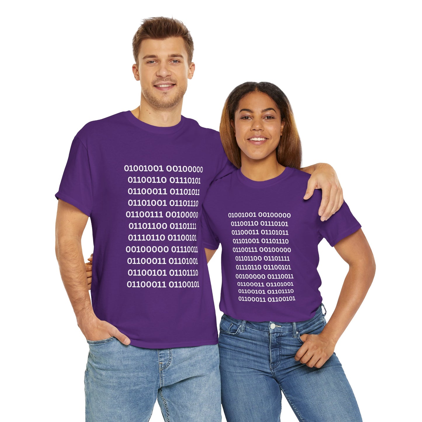 "I F---ing Love Science' Unisex Cotton Tee Shirt - Binary Code Design for Tech Enthusiasts, Geek, Nerd