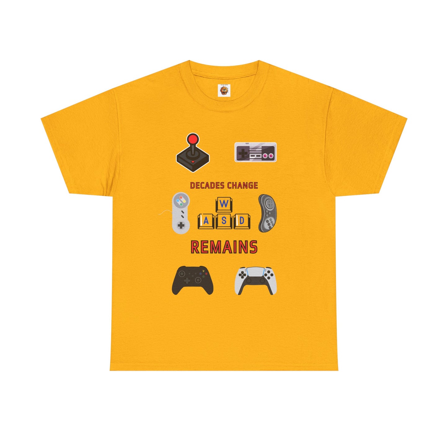 'Decades Change, WASD Remains' Unisex Heavy Cotton Tee - PC Gaming Keyboard Keys, Gamer, Video Game, Controller, Retro, Geek, Nerd