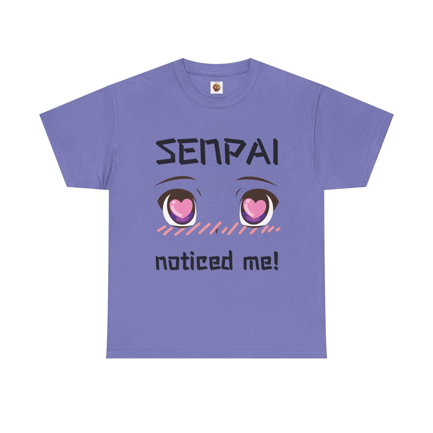 'Senpai Noticed Me' Blushing Chibi Girl Unisex Heavy Cotton Tee Shirt - Cute Anime T-Shirt for Fans, Kawaii, Geek, Nerd