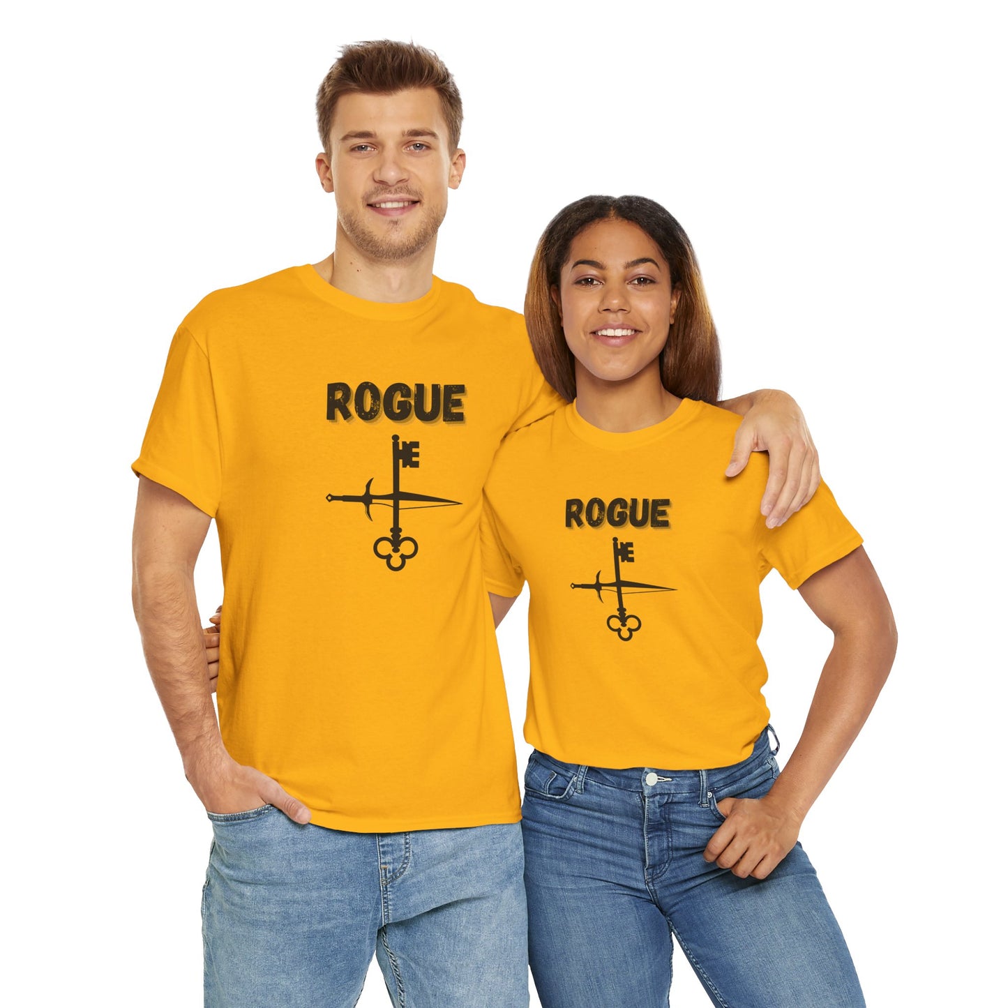 Rogue Icon Symbol Dungeons and Dragons Unisex Heavy Cotton Tee Shirt T-Shirt - RPG, TTRPG, Roleplaying, Geek, Nerd