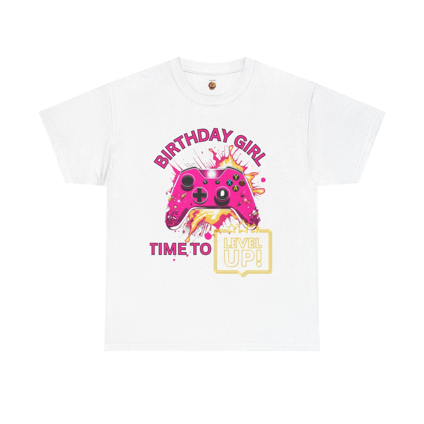 Happy Birthday Girl Gaming Tee Shirt T-Shirt - Time to Level Up, Gamer, Gaming, Video Games, Great For Gamer Girls, Women, Ladies, Geek, Nerd
