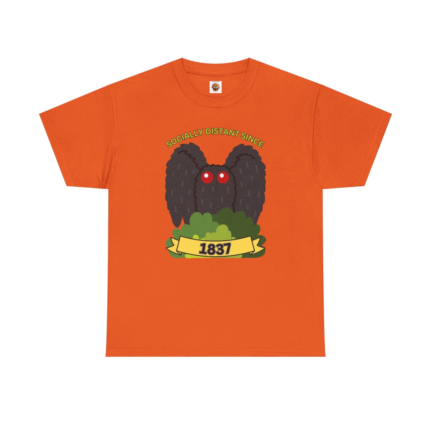 Mothman 'Socially Distant Since 1837' Unisex Tee, Funny Graphic Tee, Quirky T-Shirt, Casual Wear, Gift for Friends, Paranormal, Cryptid, Geek, Nerd, Scary, Creepy