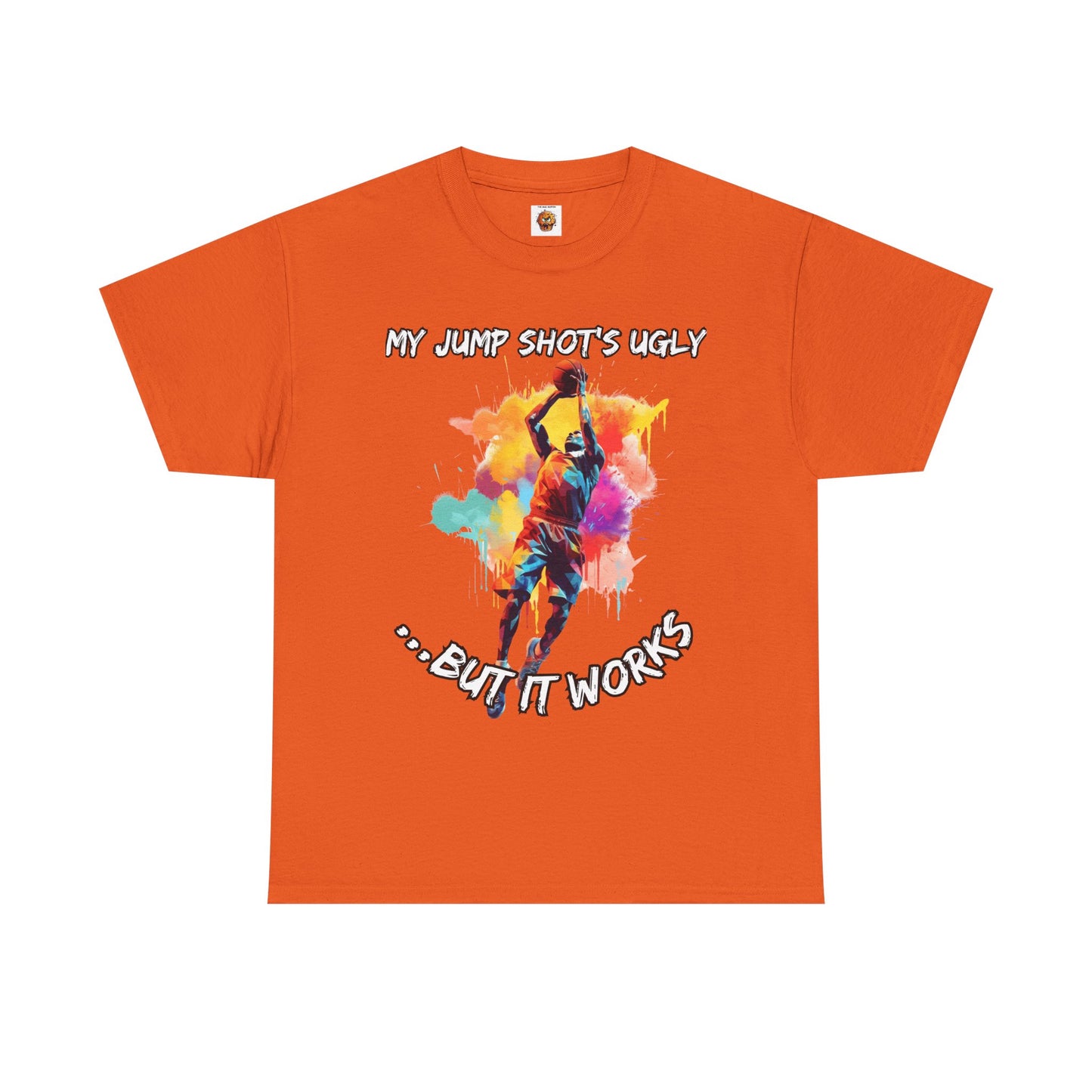 'My Jump Shot's Ugly, But It Works' Basketball Quote Tee: Fun Graphic Shirt for Sports Lovers, Gift for Athletes & Fans, Casual Wear, Birthday Gift, Workout Apparel