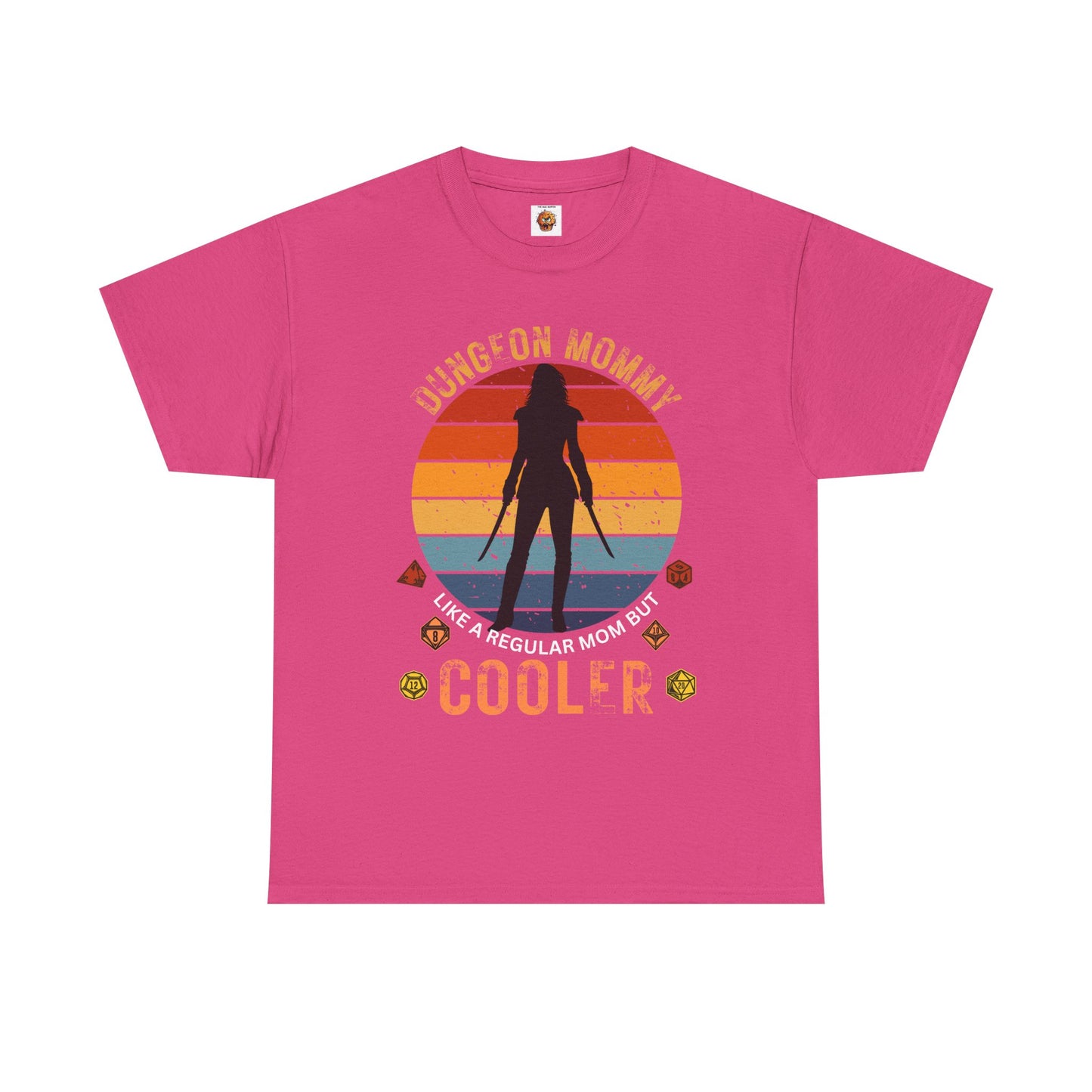 Retro Colors Dungeon Mommy Dungeons and Dragons DND Unisex Heavy Cotton Tee Shirt - RPG, TTRPG, Roleplaying, Mother's Day, Geek, Nerd