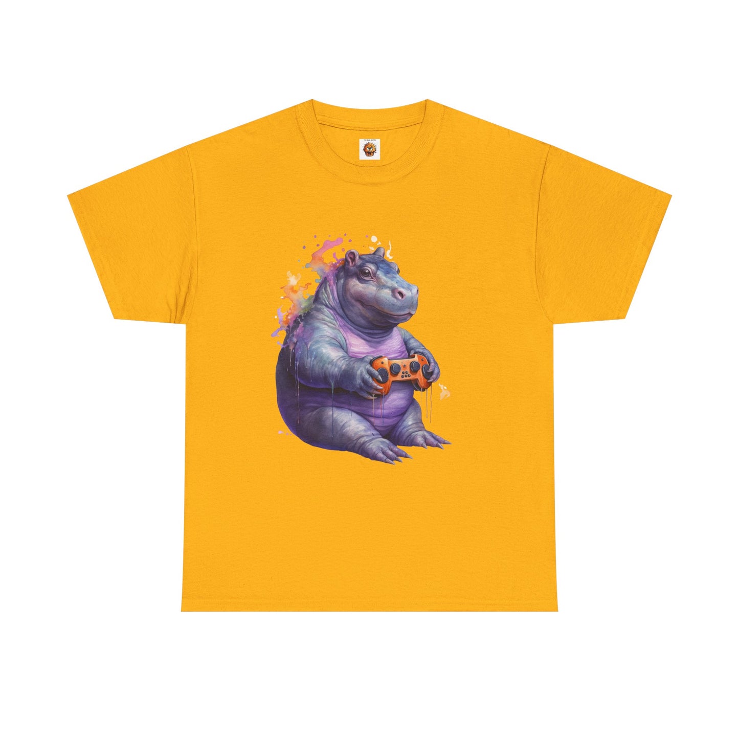 Cute Kawaii Gaming Pygmy Hippo Unisex Heavy Cotton Tee - Fun and Quirky Shirt for Gamers, Video Game, Girl, Anime, Weeb, Otaku, Moo Deng, Thailand