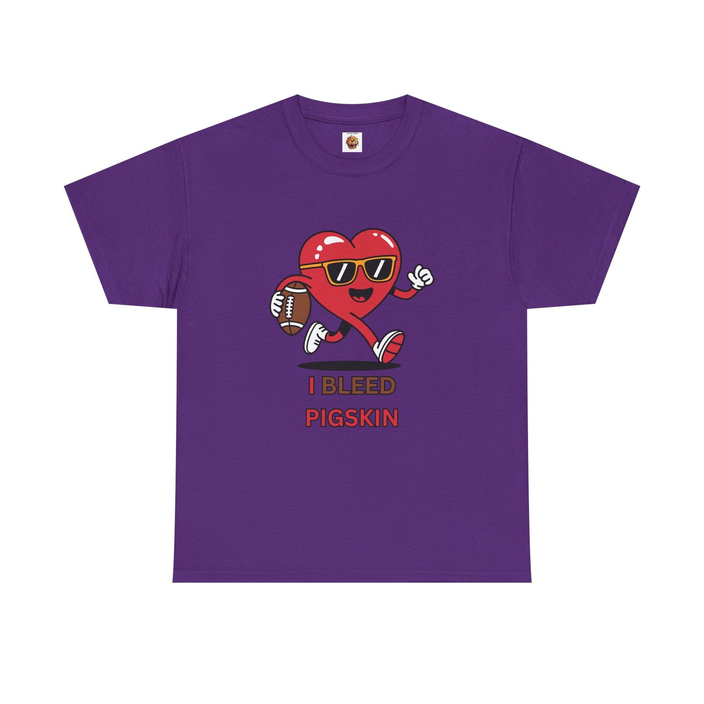 'I Bleed Pigskin' Stylish Football Heart Tee, Casual Wear, Sports Fan Gift, Unisex T-Shirt, Perfect for Game Day, Teen Apparel, Gift for Him/Her