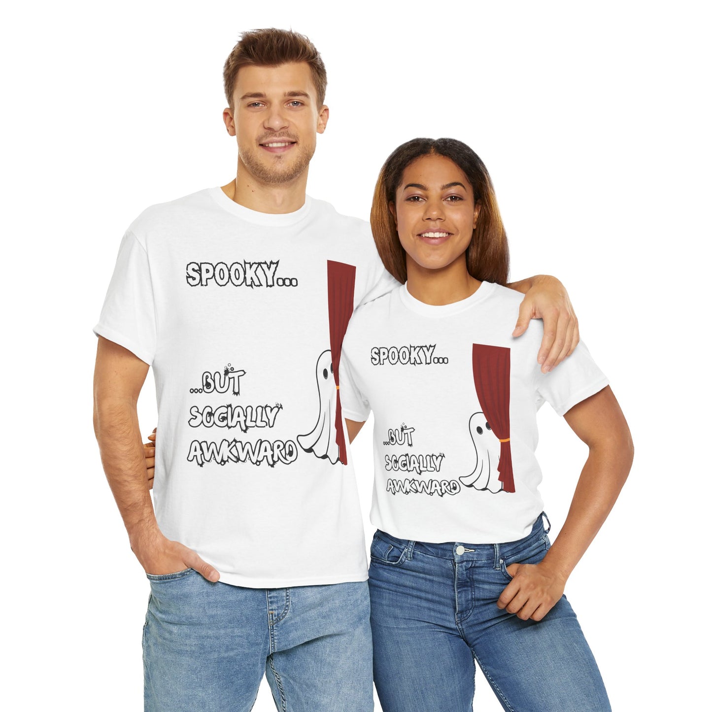 Funny Ghost Graphic Tee, Comfortable Unisex T-Shirt, Perfect for Halloween, Casual Wear, Gift for Friends, Scary, Creepy, Gothic, Geek, Nerd