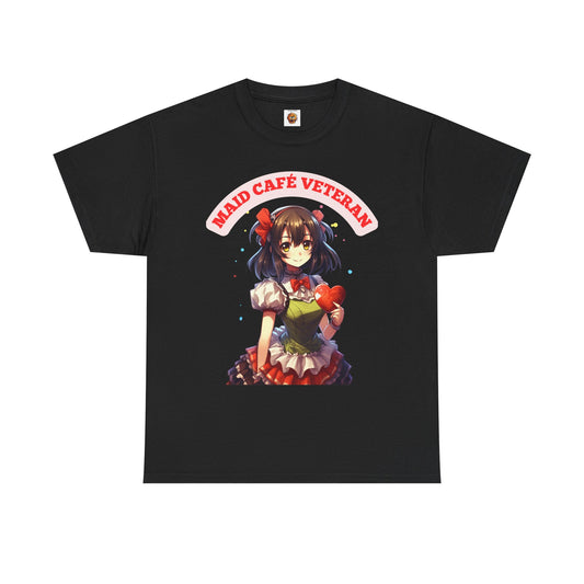 Cute Kawaii Anime Maid Café Veteran Unisex Heavy Cotton Tee Shirt - Graphic T-Shirt, Weeb, Otaku, Geek, Nerd