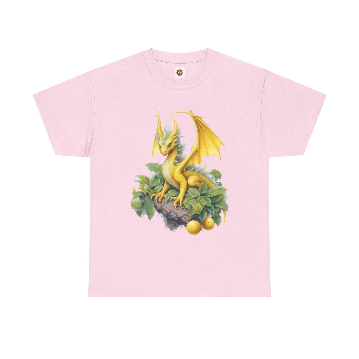Vintage Lemon Dragon T-Shirt, Unisex Heavy Cotton Tee, Fantasy Apparel, Gift for Nerds, Dragon Lovers, Casual Wear, Fruit Of The Spirit, RPG, Geek, Nerd