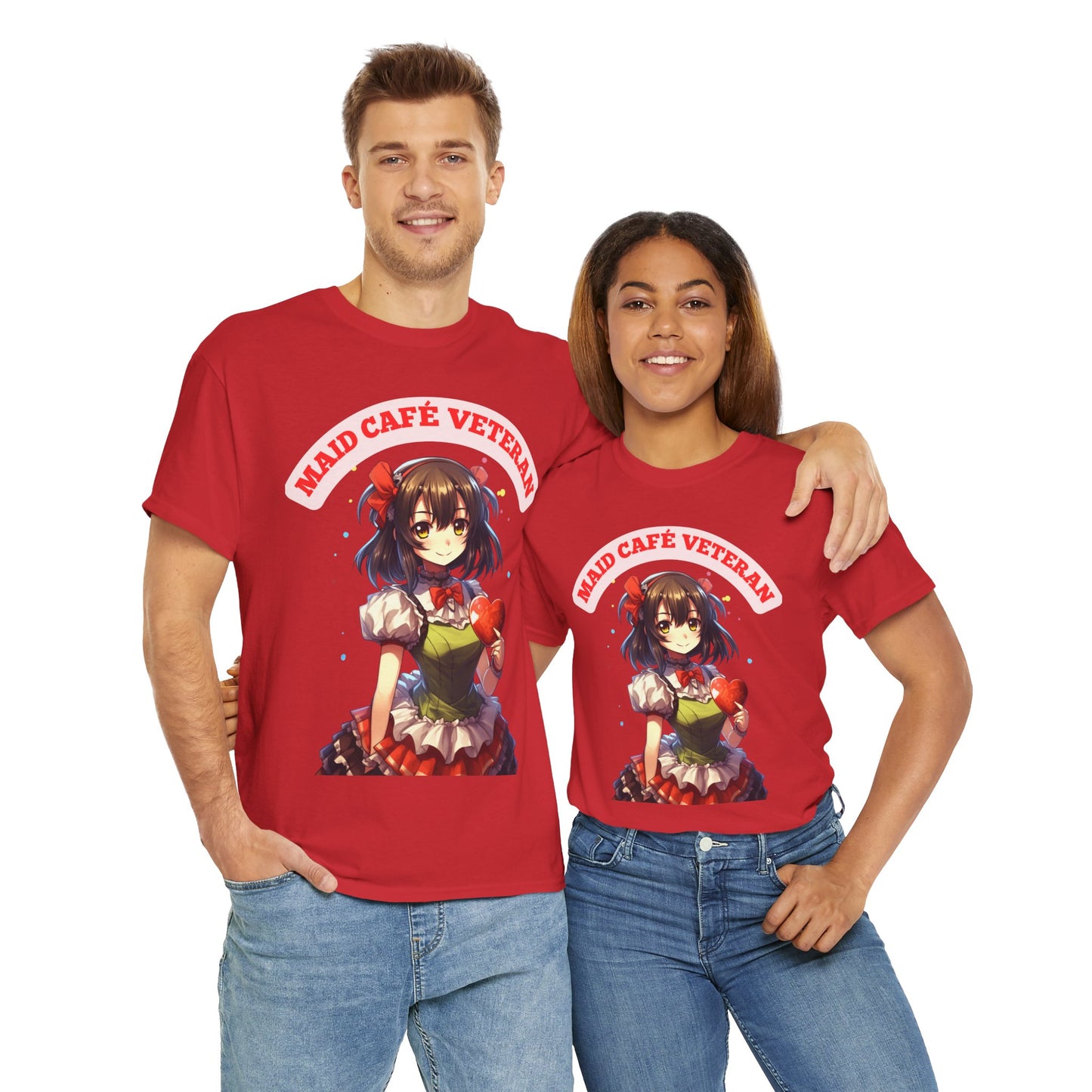 Cute Kawaii Anime Maid Café Veteran Unisex Heavy Cotton Tee Shirt - Graphic T-Shirt, Weeb, Otaku, Geek, Nerd