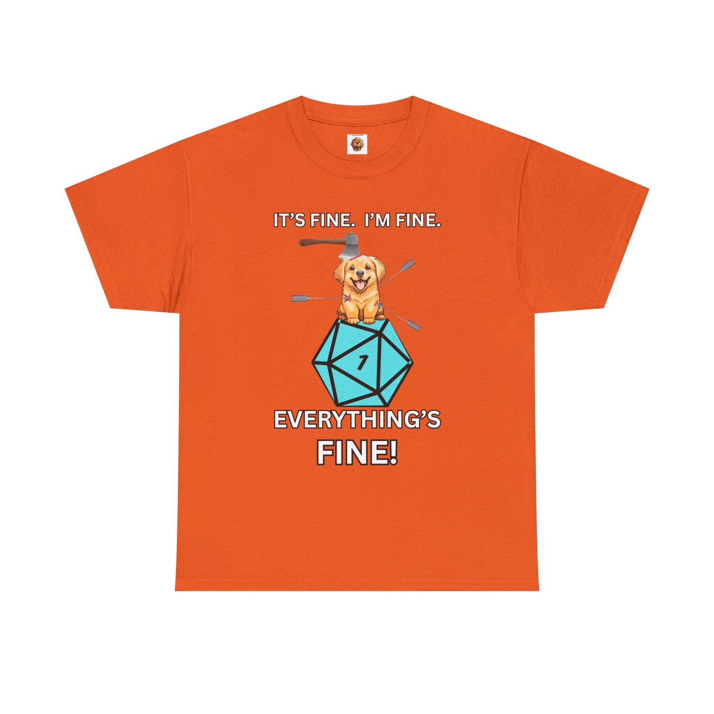 It’s Fine, I’m Fine, Everything’s Fine | Funny D&D Dog Shirt for Tabletop Gamers