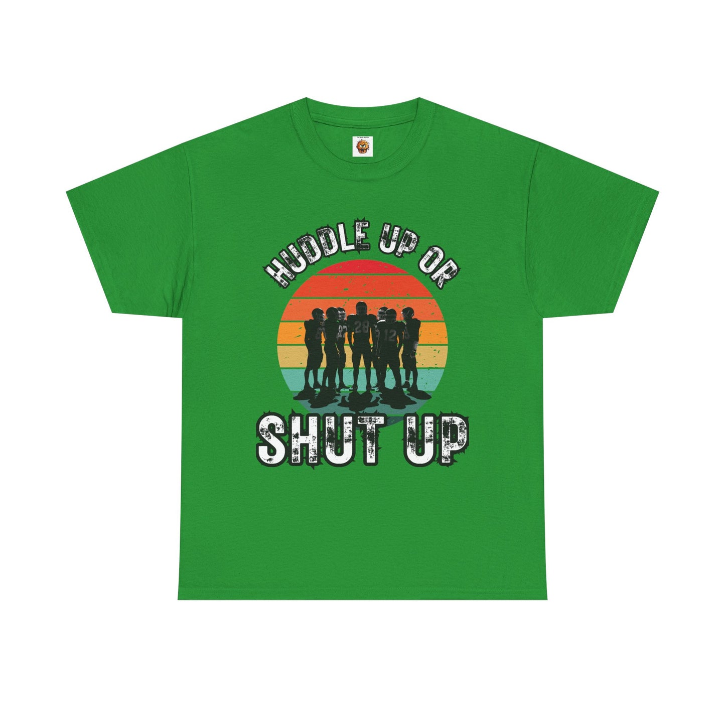 'Huddle Up Or Shut Up' Unisex Heavy Cotton Tee with Retro Design, Vintage Graphic Tee, Gift for Friends, Casual Wear, Summer Shirt, Funny T-Shirt, American Football