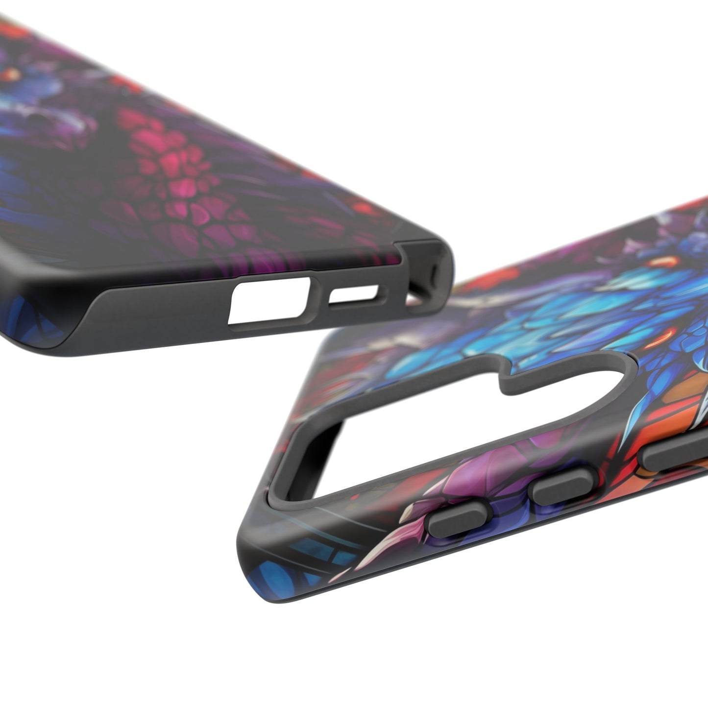 Colorful Blue Dragon Stained Glass Design Phone Case - Tough and Stylish Protection for Your Device, iPhone, Samsung, DND, Fantasy