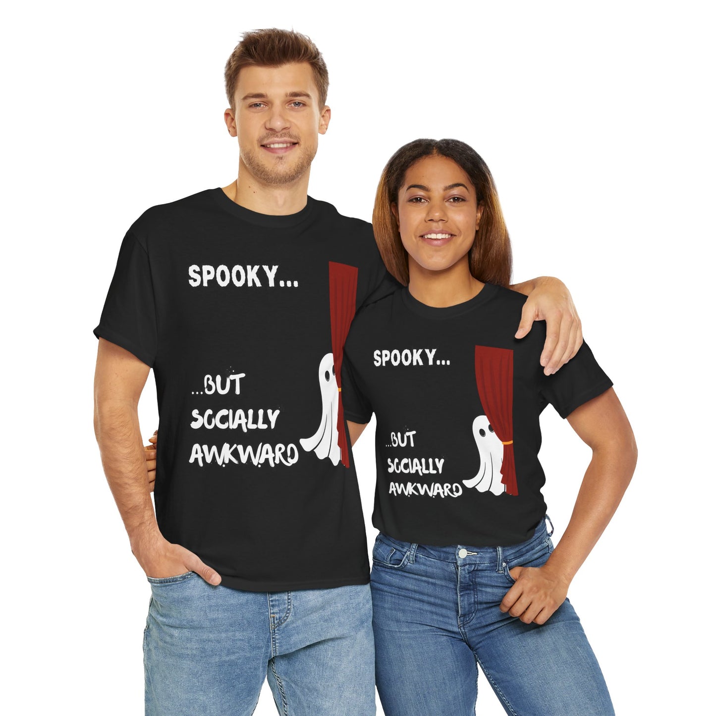 Funny Ghost Graphic Tee, Comfortable Unisex T-Shirt, Perfect for Halloween, Casual Wear, Gift for Friends, Scary, Creepy, Gothic, Geek, Nerd