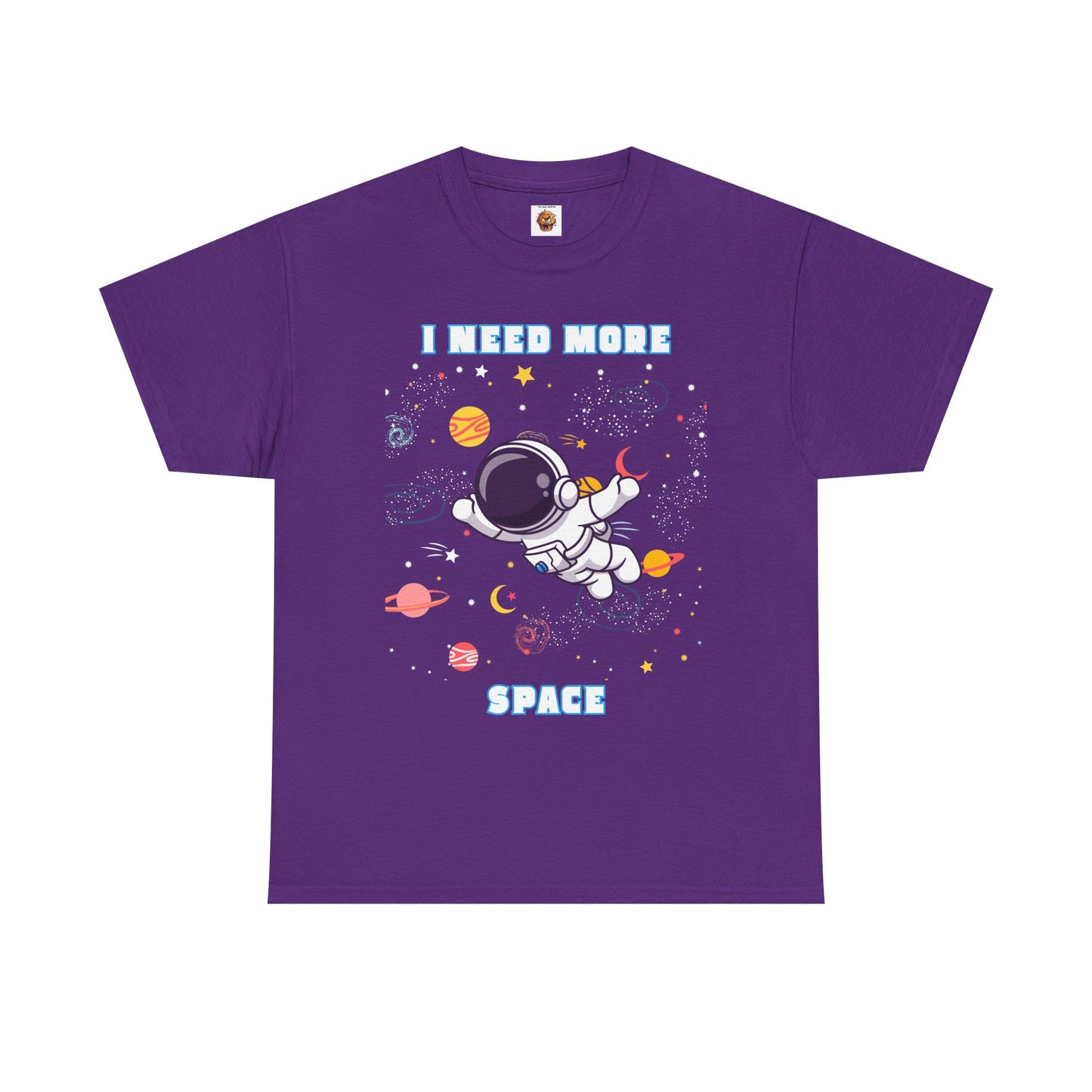 I Need More Space Unisex Heavy Cotton Tee - Fun Astronaut Graphic T-Shirt for Space Lovers, Science, Tech, Geek, Nerd