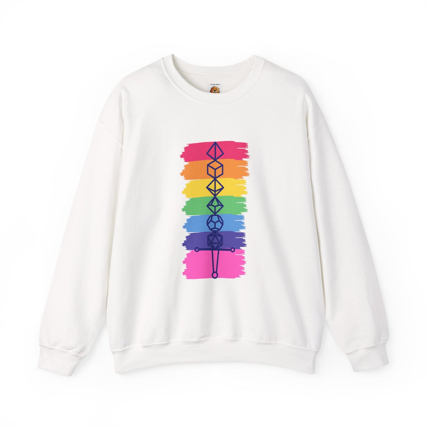 Safe Space Pride Month Rainbow Sword Dungeons and Dragons DND Unisex Heavy Blend Sweatshirt T-Shirt - RPG, TTRPG, Roleplaying, Geek, Nerd
