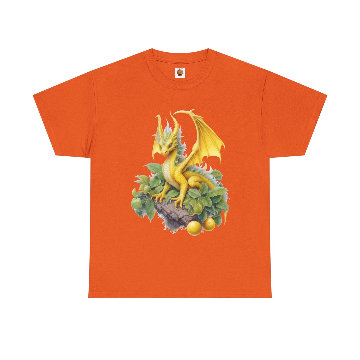 Vintage Lemon Dragon T-Shirt, Unisex Heavy Cotton Tee, Fantasy Apparel, Gift for Nerds, Dragon Lovers, Casual Wear, Fruit Of The Spirit, RPG, Geek, Nerd