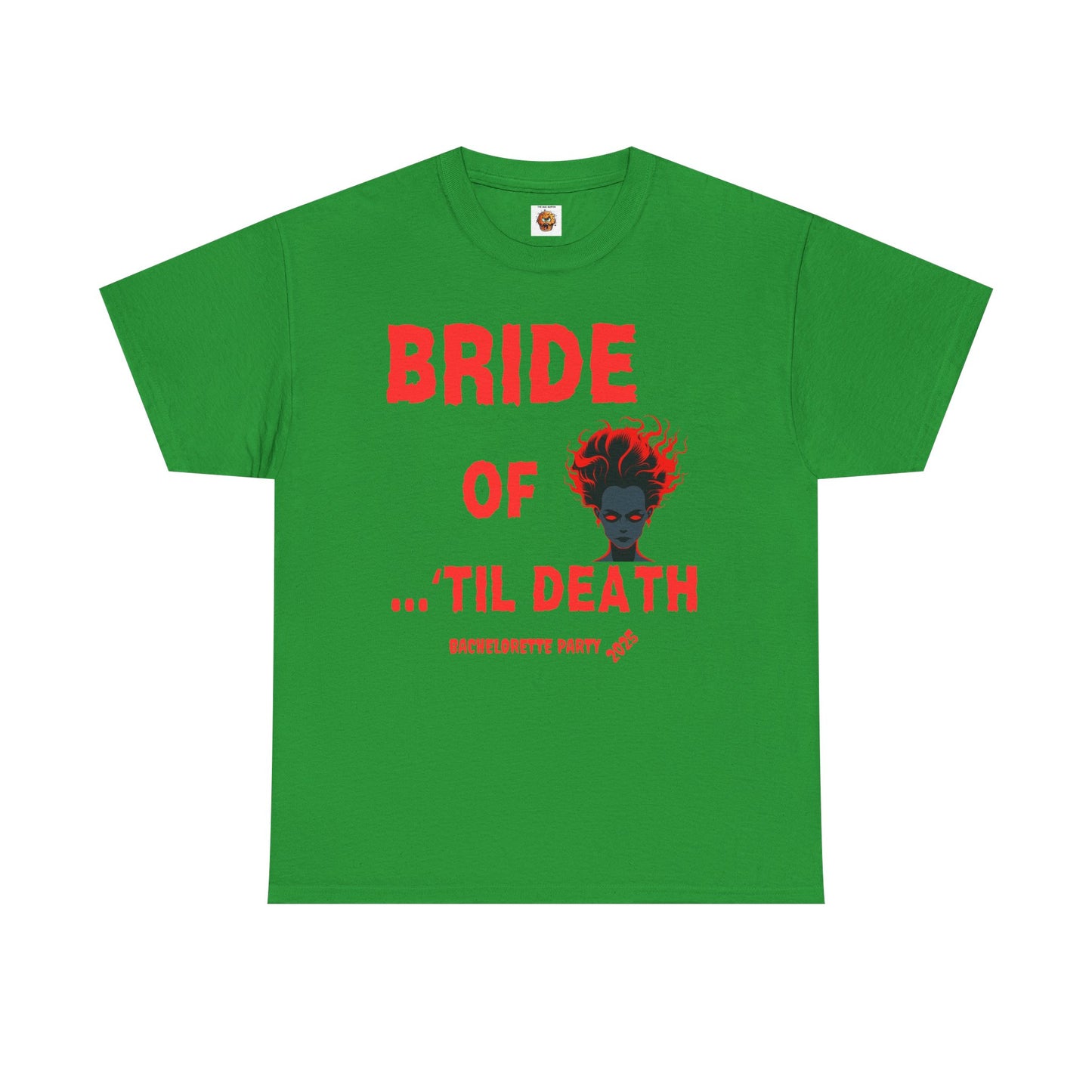 Bride of 'Til Death Bachelorette Party Tee 2025 | Unisex Heavy Cotton T-Shirt, Wedding, Engagement, Horror, Scary, Creepy, Halloween, Geek, Nerd
