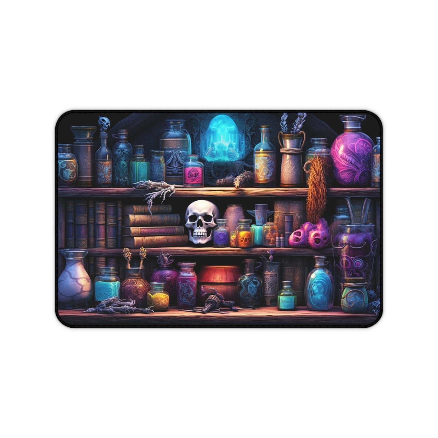 The Necromancer's Book Shelf Mystical Potion Desk Mat - Ideal for Spooky Vibes & Halloween Decor, Scary, Horror, DND