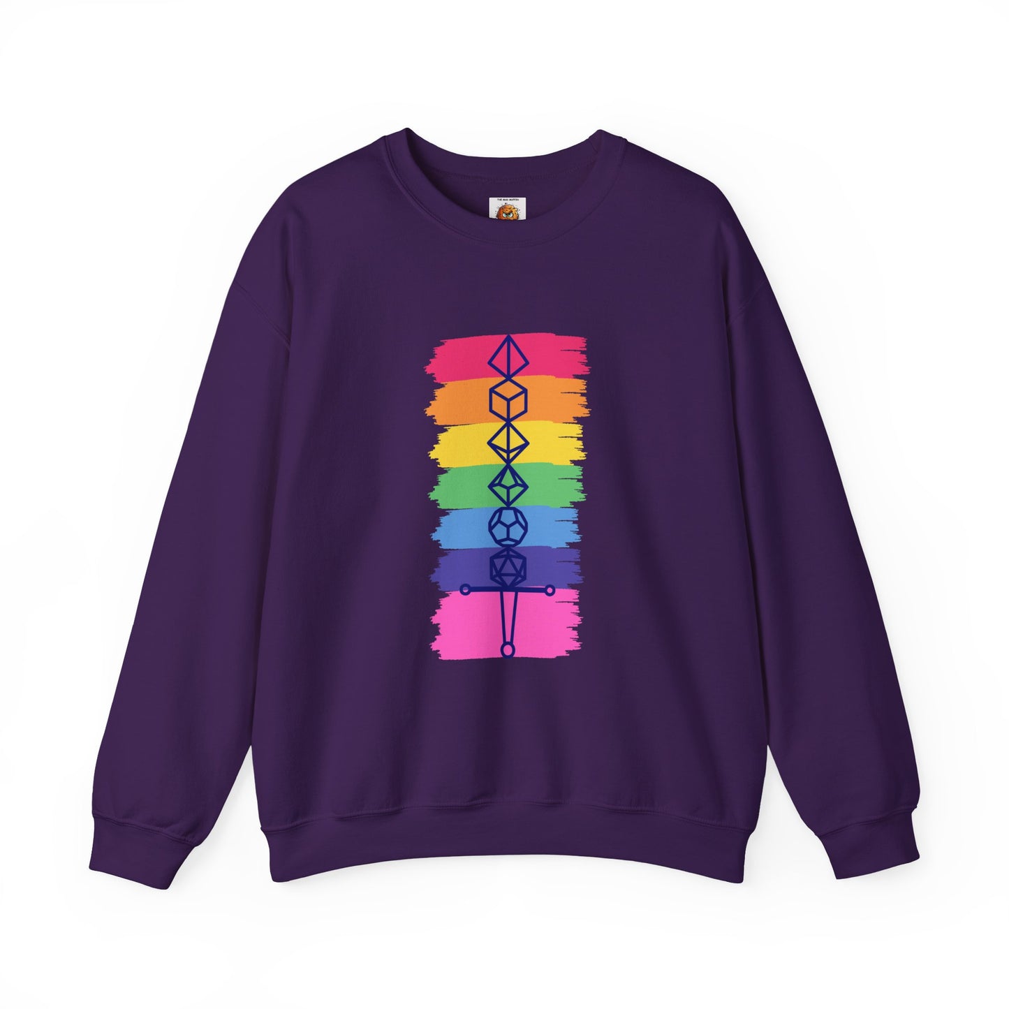 Safe Space Pride Month Rainbow Sword Dungeons and Dragons DND Unisex Heavy Blend Sweatshirt T-Shirt - RPG, TTRPG, Roleplaying, Geek, Nerd