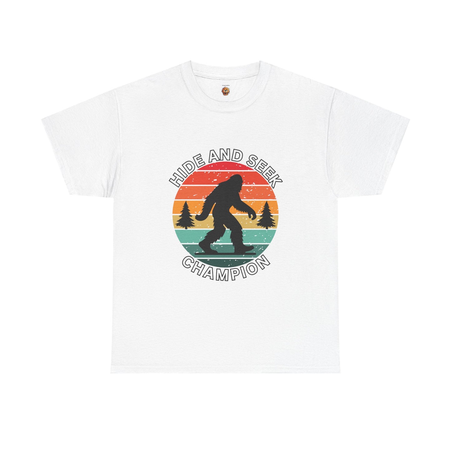 Funny Bigfoot Sasquatch Hide and Seek Champion Tee, Fun Graphic T-Shirt for Nature Lovers, Gift for Outdoorsy Friends, Unisex Casual Top, Adventure Apparel, Cryptid, Geek, Nerd