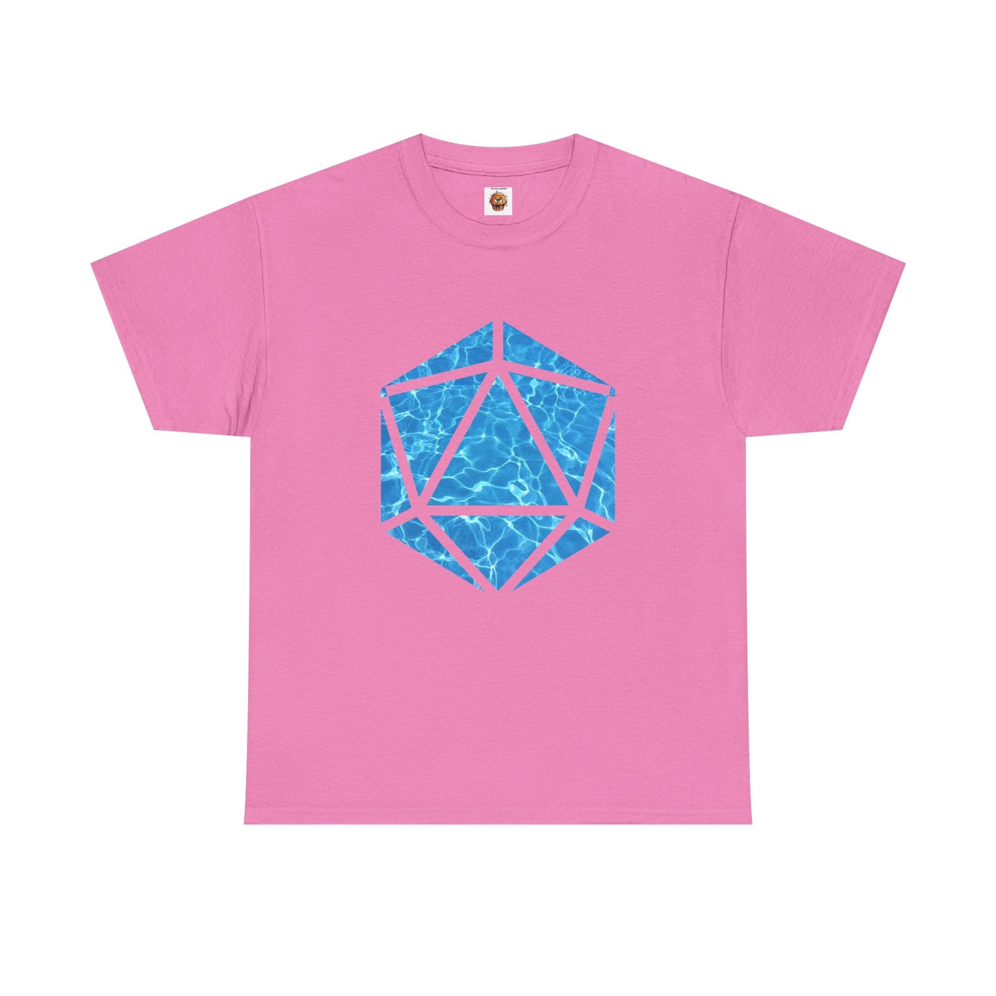 D20 Water Element-Inspired Unisex Heavy Cotton Tee - Graphic Tee, Casual Shirt, Unique Gift, Summer Outfit, Eco-Friendly Fashion, DND, RPG, TTRPG, Geek, Nerd