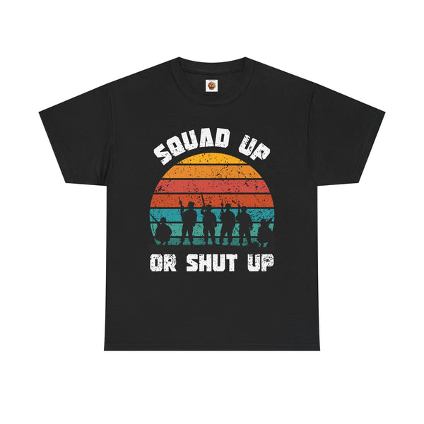Squad Up Military Unisex Heavy Cotton Tee - Gamer Gaming Graphic T-Shirt for Friends, Parties, and Casual Wear