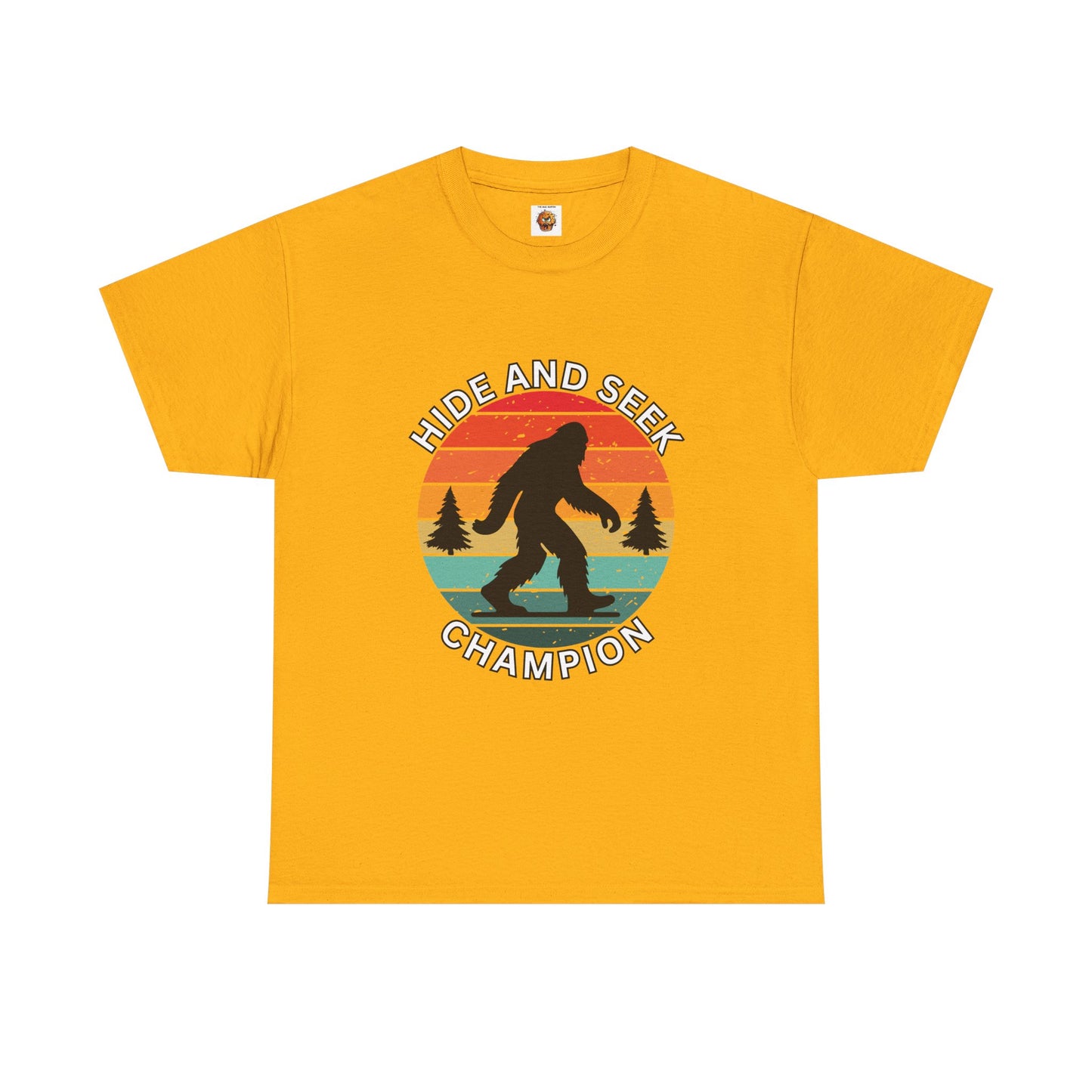 Funny Bigfoot Sasquatch Hide and Seek Champion Tee, Fun Graphic T-Shirt for Nature Lovers, Gift for Outdoorsy Friends, Unisex Casual Top, Adventure Apparel, Cryptid, Geek, Nerd