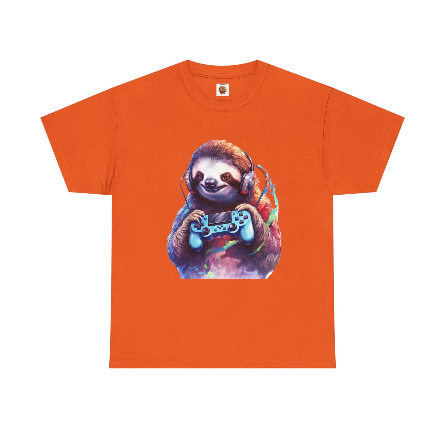 Cute Kawaii Gaming Sloth Unisex Heavy Cotton Tee - Animal Shirt, Gamer Apparel, Video Game, Anime, Weeb, Otaku, Geek, Nerd