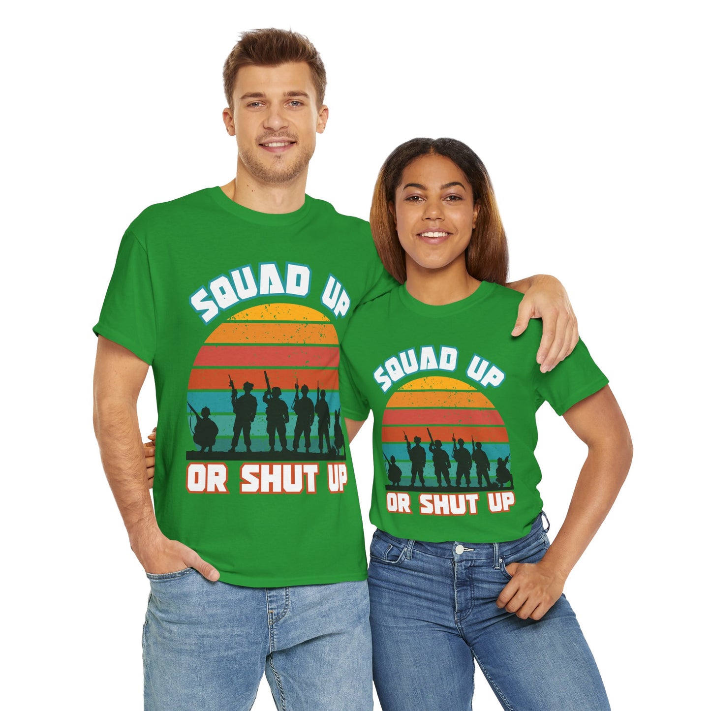 Squad Up Military Unisex Heavy Cotton Tee Shirt - Gamer, Gaming Graphic T-Shirt for Friends, Parties, and Casual Wear, Geek, Nerd