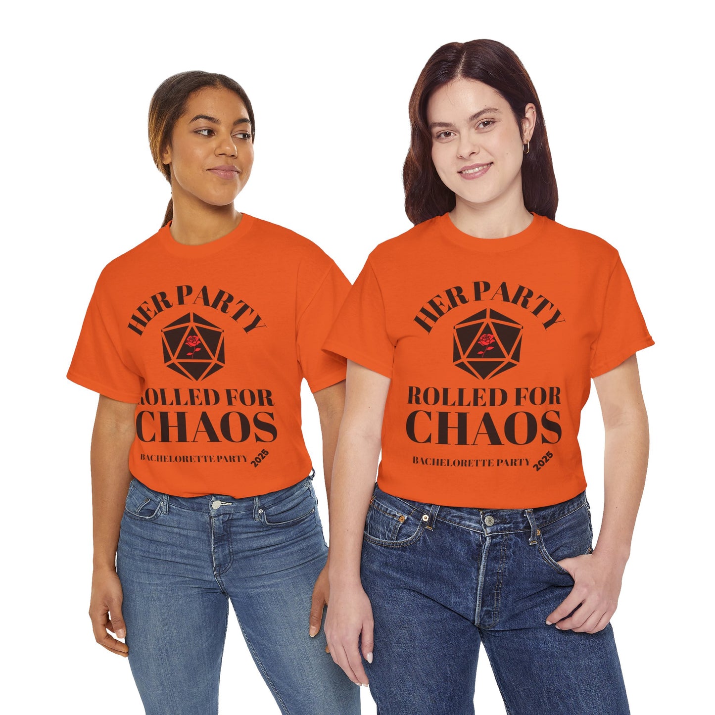 Rolled For Chaos Bachelorette Party 2025 Tee - Unisex Heavy Cotton Shirt, Weeding, Engagement, D&D, DND, RPG, TTRPG, Geek, Nerd