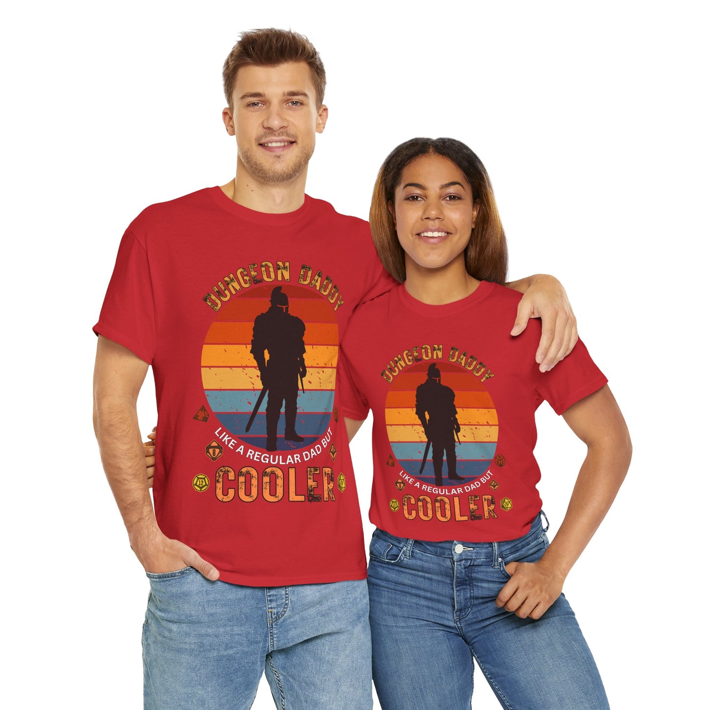 Dungeon Daddy Dungeons and Dragons DND Unisex Heavy Cotton Tee Shirt T-Shirt - Perfect for Dads, RPG, TTRPG, Roleplaying, Geek, Nerd