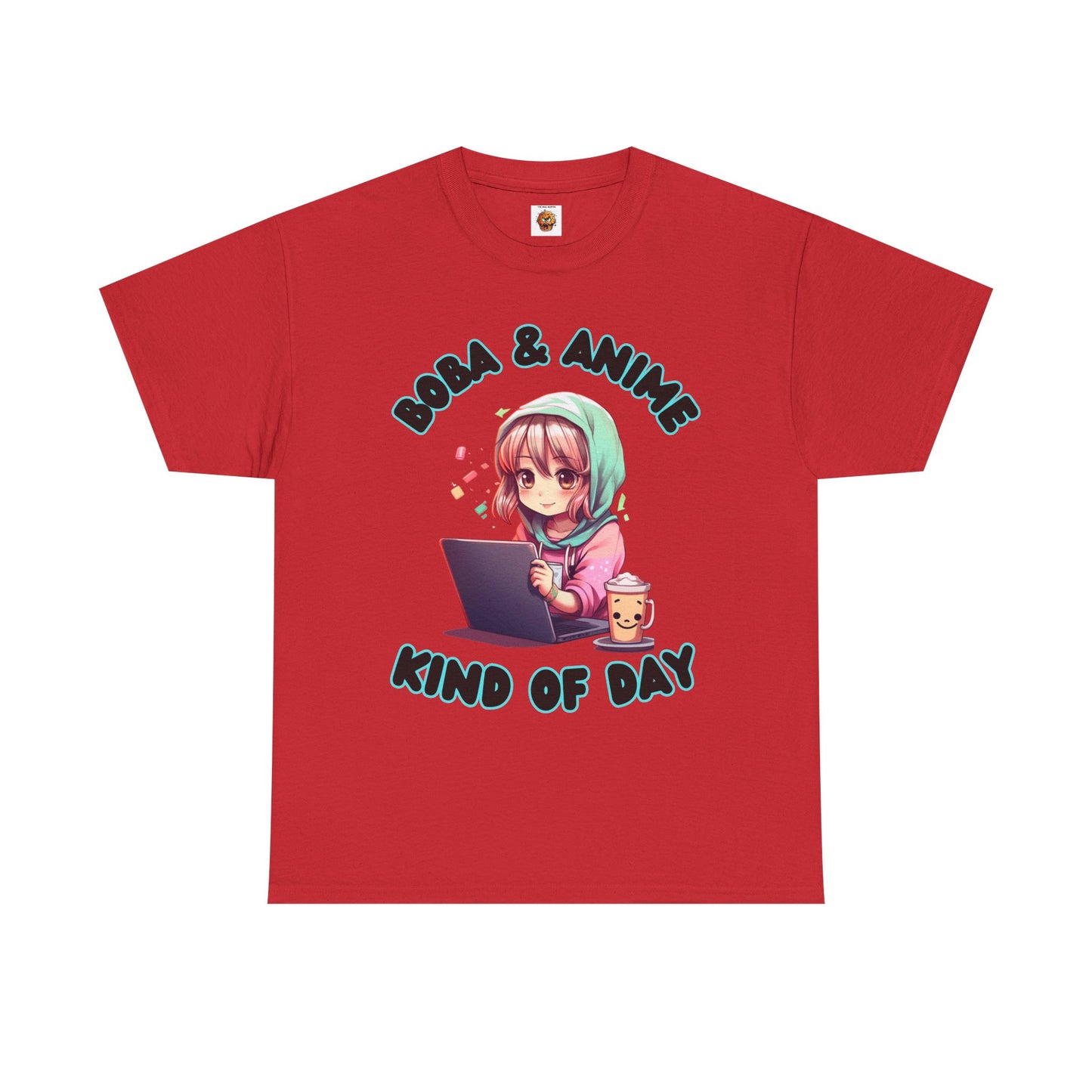Cute Kawaii Chibi Girl Boba & Anime Unisex Heavy Cotton Tee Shirt T-Shirt - Perfect for Relaxing Days, Weeb, Otaku, Geek, Nerd